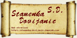 Stamenka Dovijanić vizit kartica